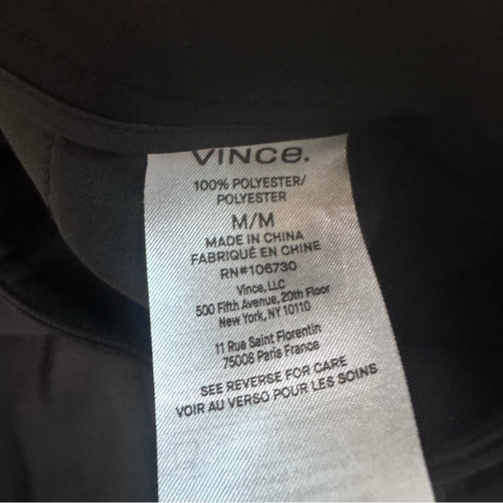 Vince Tapered Black Pull On High Rise Straight Leg Pockets Pants Womens Sz. M - Picture 8 of 9